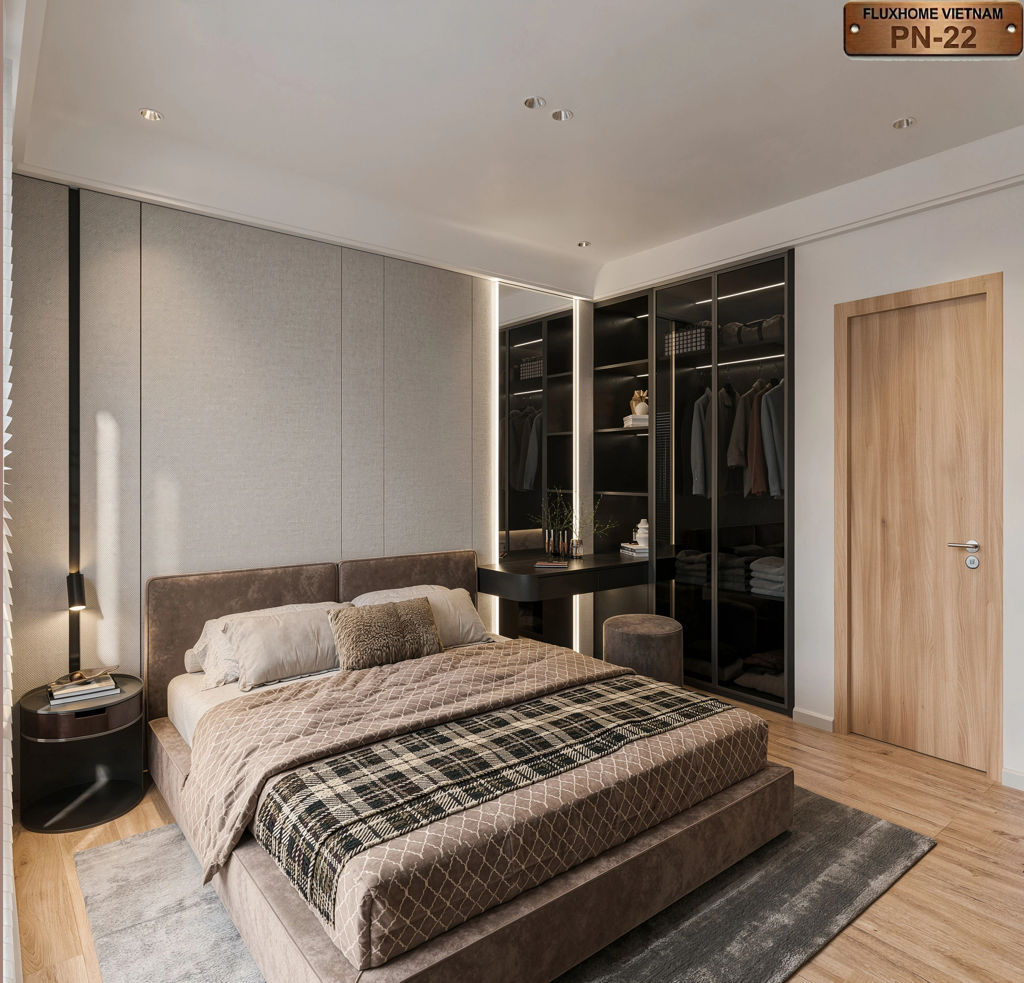 Thiết kế phòng ngủ hiện đại bởi Fluxhome Việt Nam