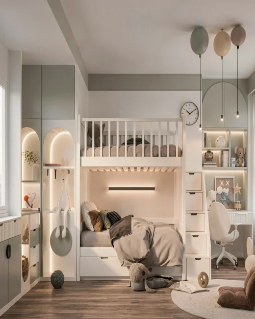 NB13: Thiết Kế Phòng Ngủ Cho Bé Độc Đáo Với Hệ Cửa Vòm Và Màu Sắc Vui Tươi