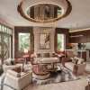 PK20: Phòng Khách Luxury Gỗ Óc Chó Kết Hợp Vật Liệu Cao Cấp