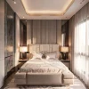 PN02 - Phòng Ngủ Hiện Đại Luxury Vách Vân Vải An Cường Và Tủ Áo Cánh Kính