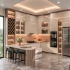 TB03 - Tủ Bếp Acrylic Màu Be Hiện Đại Sang Trọng Theo Xu Hướng Mới