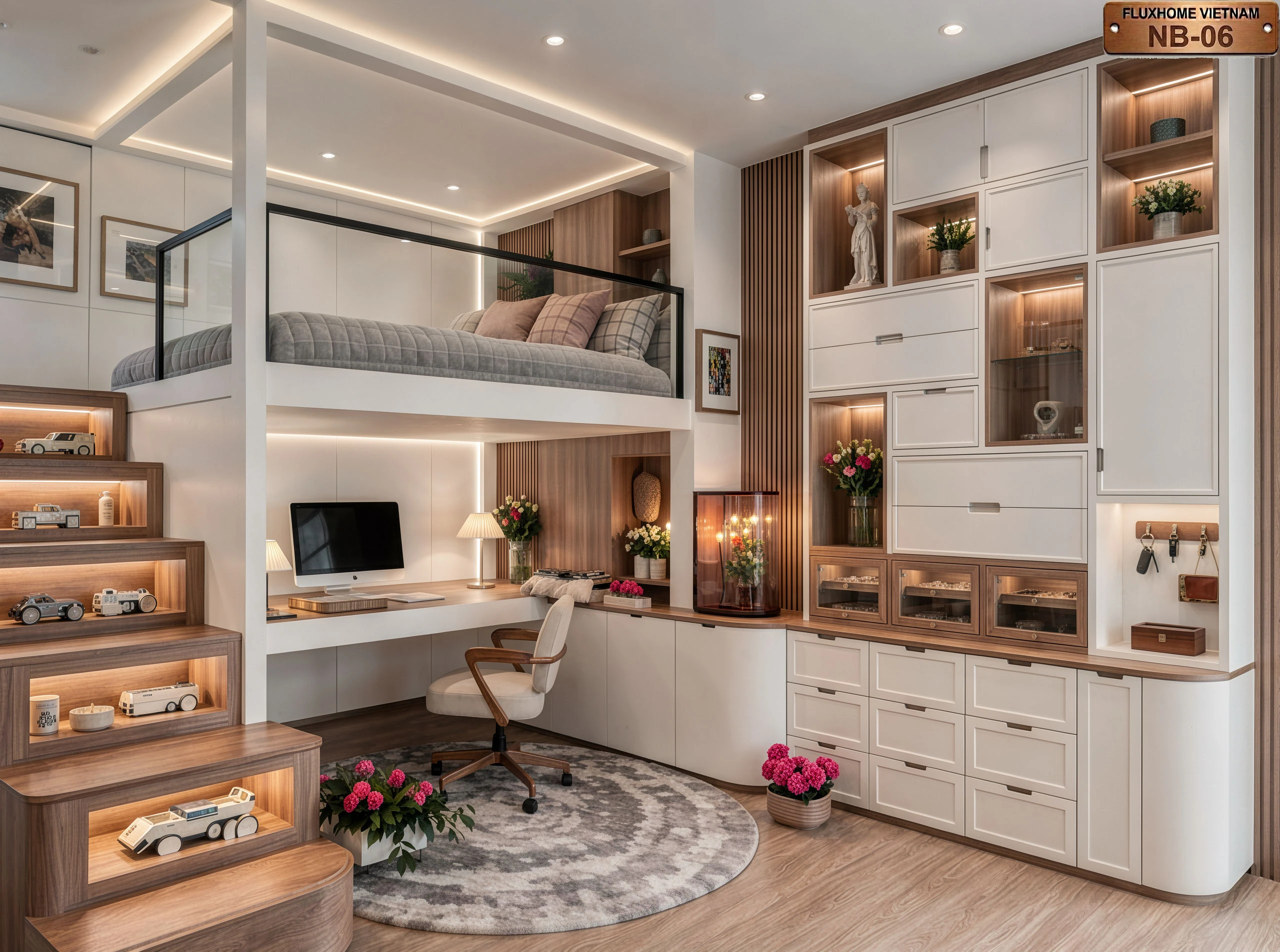 Chi tiết khung giường tầng gỗ công nghiệp cao cấp chắc chắn và bền bỉ cho trẻ