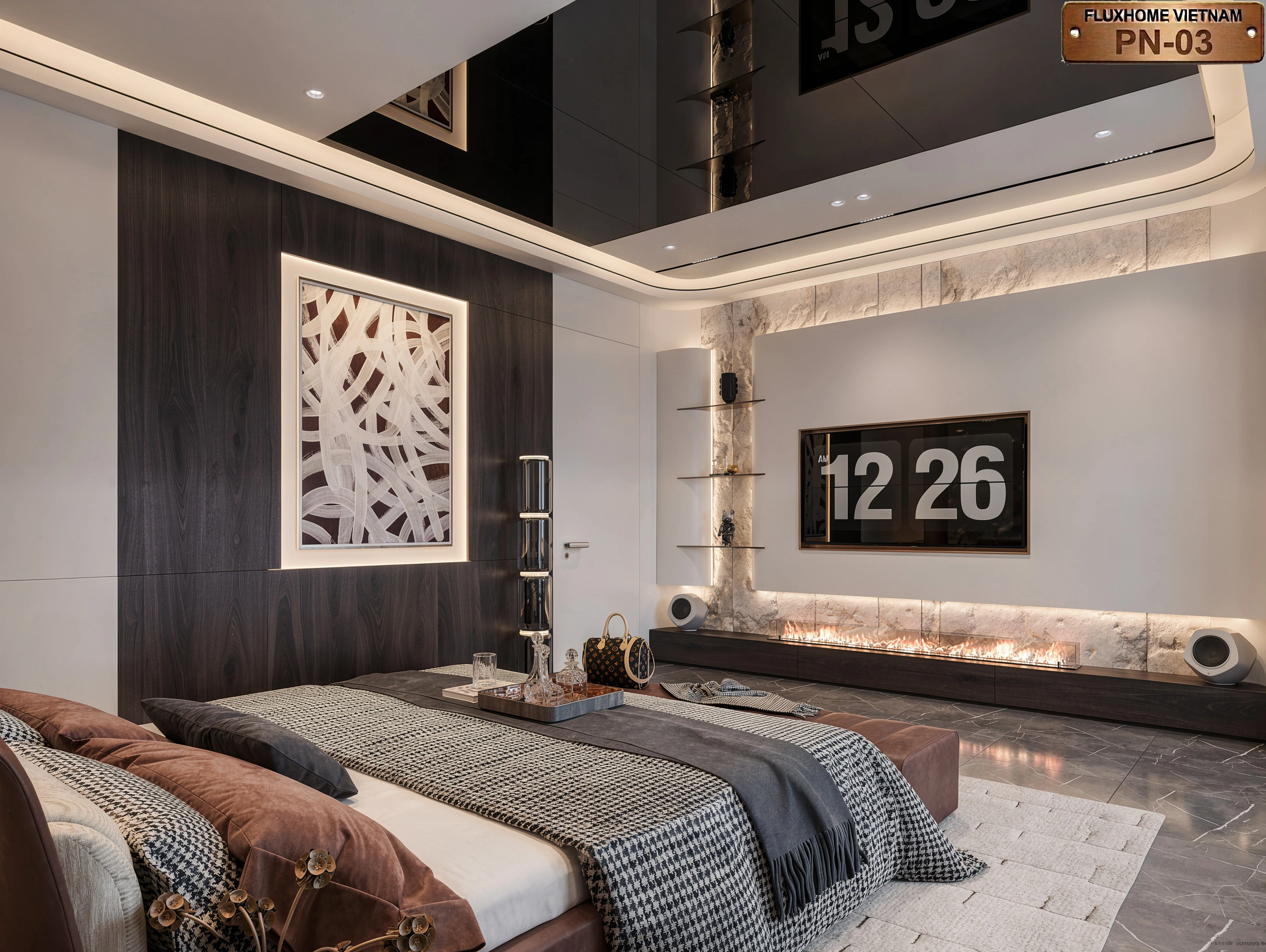 Mẫu phòng ngủ hiện đại luxury đẹp cho biệt thự