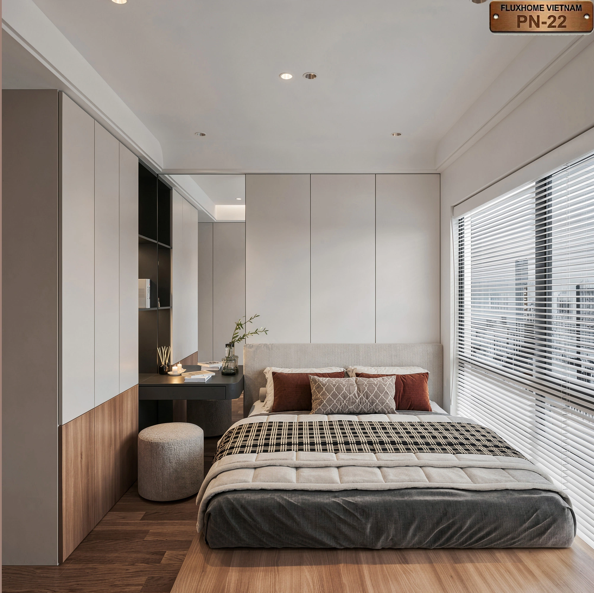 Mẫu phòng ngủ chung cư nhỏ đẹp hiện đại