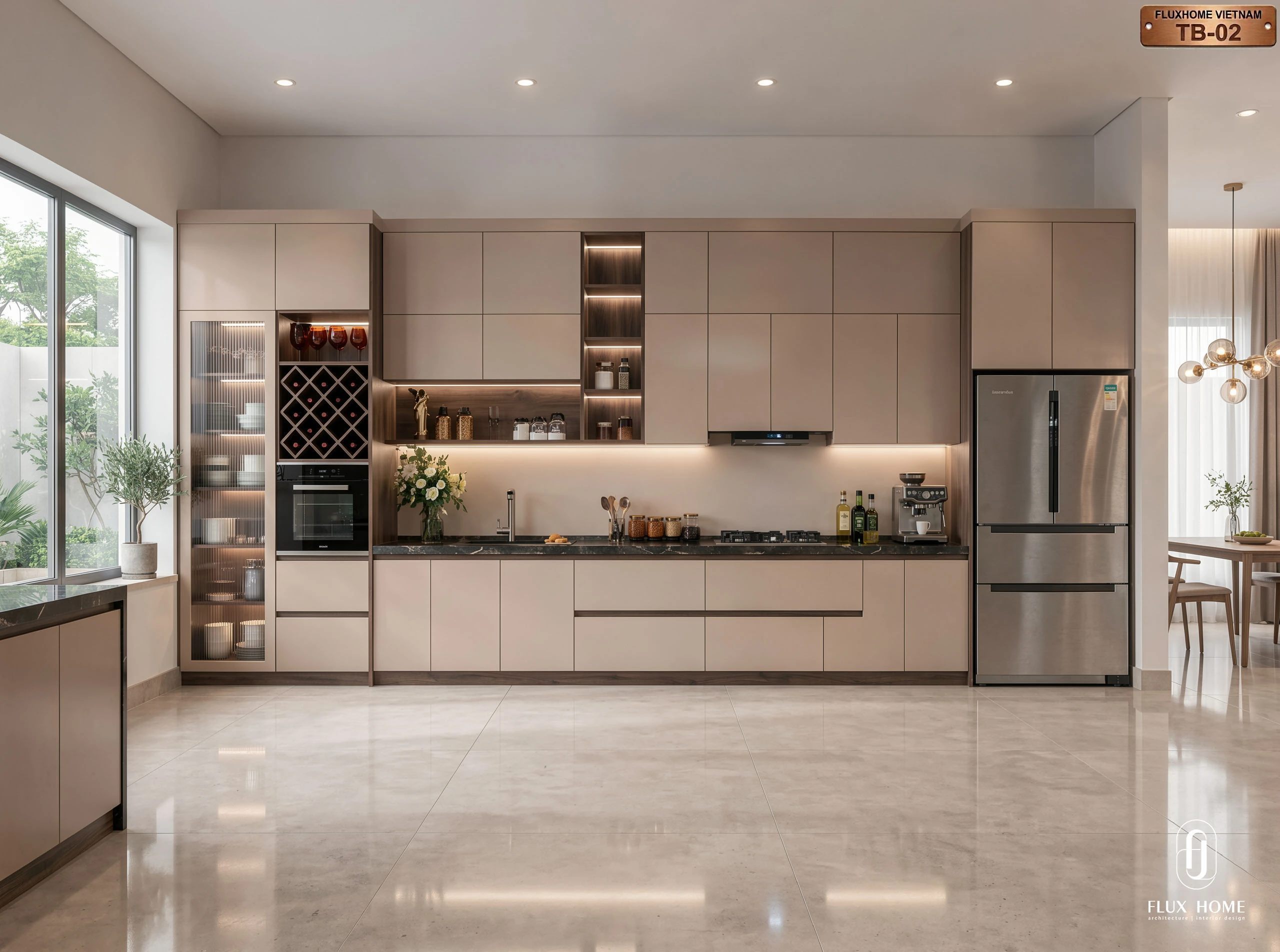 Thiết kế tủ bếp Acrylic cao cấp cho nhà phố và chung cư