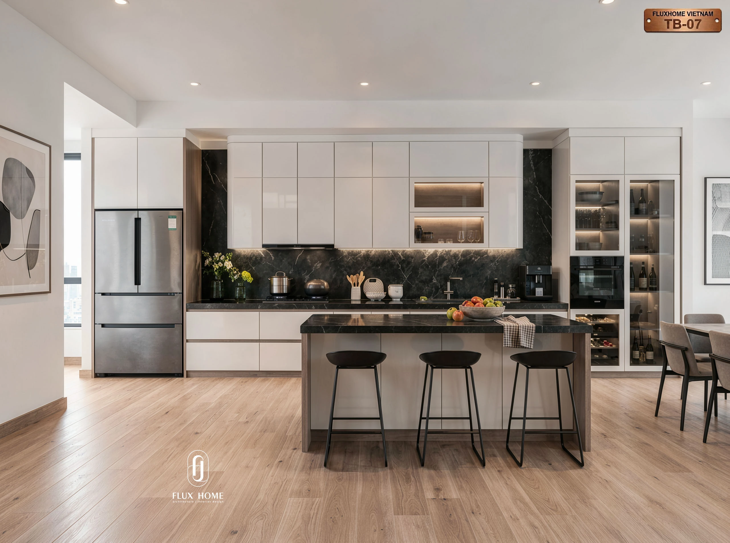 Thiết kế và thi công tủ bếp hiện đại bởi Fluxhome Việt Nam