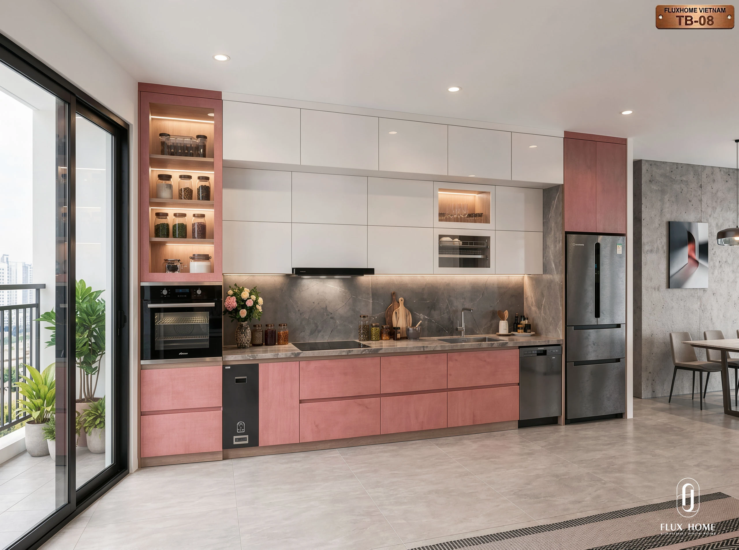 Tủ bếp hiện đại tối ưu công năng sử dụng bởi Fluxhome Việt Nam